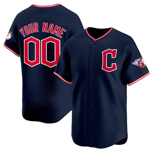 Custom Cleveland Guardians Active Player Navy Jereymy 2025 Alternate Limited Stitched Jersey