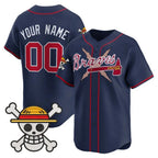 Custom Atlanta Braves x One Piece Navy Jereymy Vapor Premier Limited Jersey - Stitched