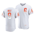 San Francisco Giants #9 Brandon Belt White Jereymy 2021 City Connect Flex Base Jersey