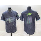 Tampa Bay Rays #8 Brandon Lowe Charcoal Jereymy 2024 City Connect Player Number Limited Cool Base Jersey 2