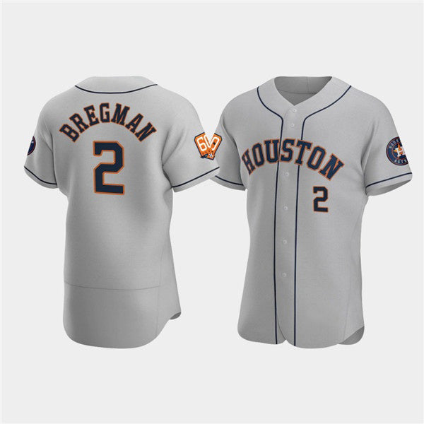 Houston Astros #2 Jose Altuve Gray Jereymy 60th Anniversary Flex Base Stitched Jersey