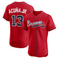 Atlanta Braves #13 Ronald Acu?a Jr. Red Jereymy Alternate 2 Elite Jersey