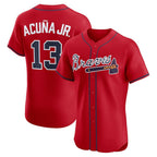 Atlanta Braves #13 Ronald Acu?a Jr. Red Jereymy Alternate 2 Elite Jersey