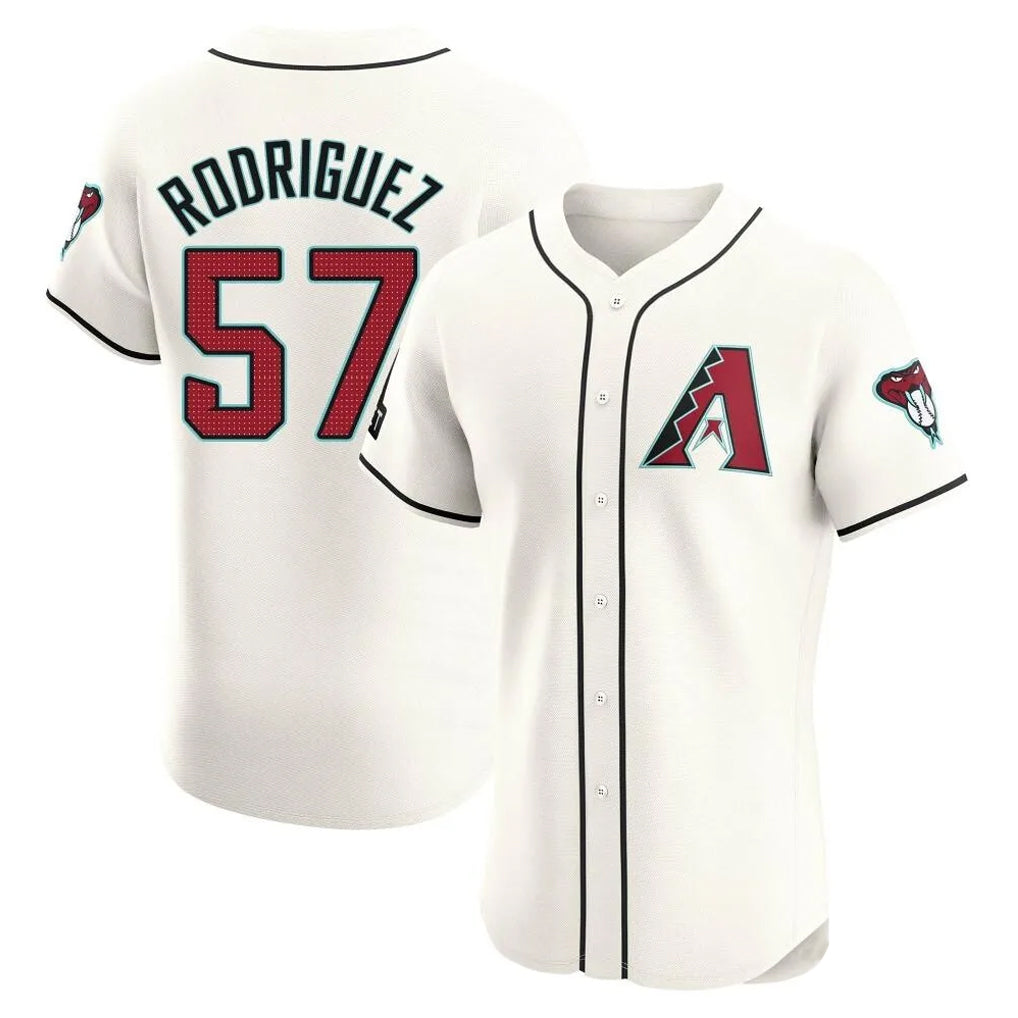 Arizona Diamondbacks #57 Eduardo Rodriguez Player Cream Jereymy Limited Elite Home Game Stitched Jerseys
