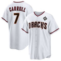 Arizona Diamondbacks #7 Corbin Carroll White Jereymy 2023 World Series Cool Base Stitched Jersey 2