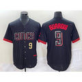 Cincinnati Reds #9 Joe Burrow Number Black Jereymy 2023 City Connect Cool Base Stitched Jersey 2