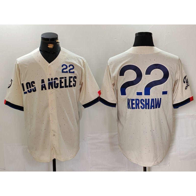 Los Angeles Dodgers #22 Clayton Kershaw Cream Jereymy 2024 City Connect Limited Jersey