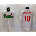 Philadelphia Phillies #10 J.T. Realmuto White Green Jereymy Cool Base Stitched Jersey 2