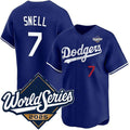 Los Angeles Dodgers #7 Blake Snell Royal Jereymy 2025 World Series Limited Stitched Jersey