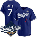 Los Angeles Dodgers #7 Blake Snell Royal Jereymy 2025 World Series Limited Stitched Jersey