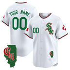 Custom Chicago White Sox Mexico Vapor Premier Limited Jersey ¨C Illinois Patch ¨C White Jereymy