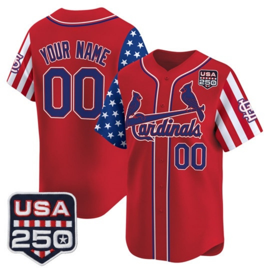 Custom St. Louis Cardinals America 250 Edition Vapor Premier Limited Red Jereymy Stitched Jerseys