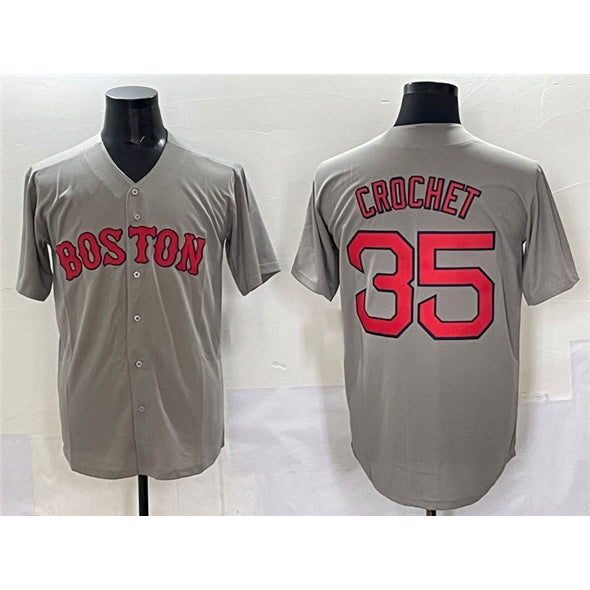 Boston Red Sox #35 Garrett Crochet Gray Jereymy Cool Base Stitched Jersey