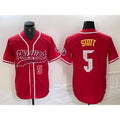 Philadelphia Phillies #5 Bryson Stott Number Red Jereymy Cool Base Stitched Jerseys