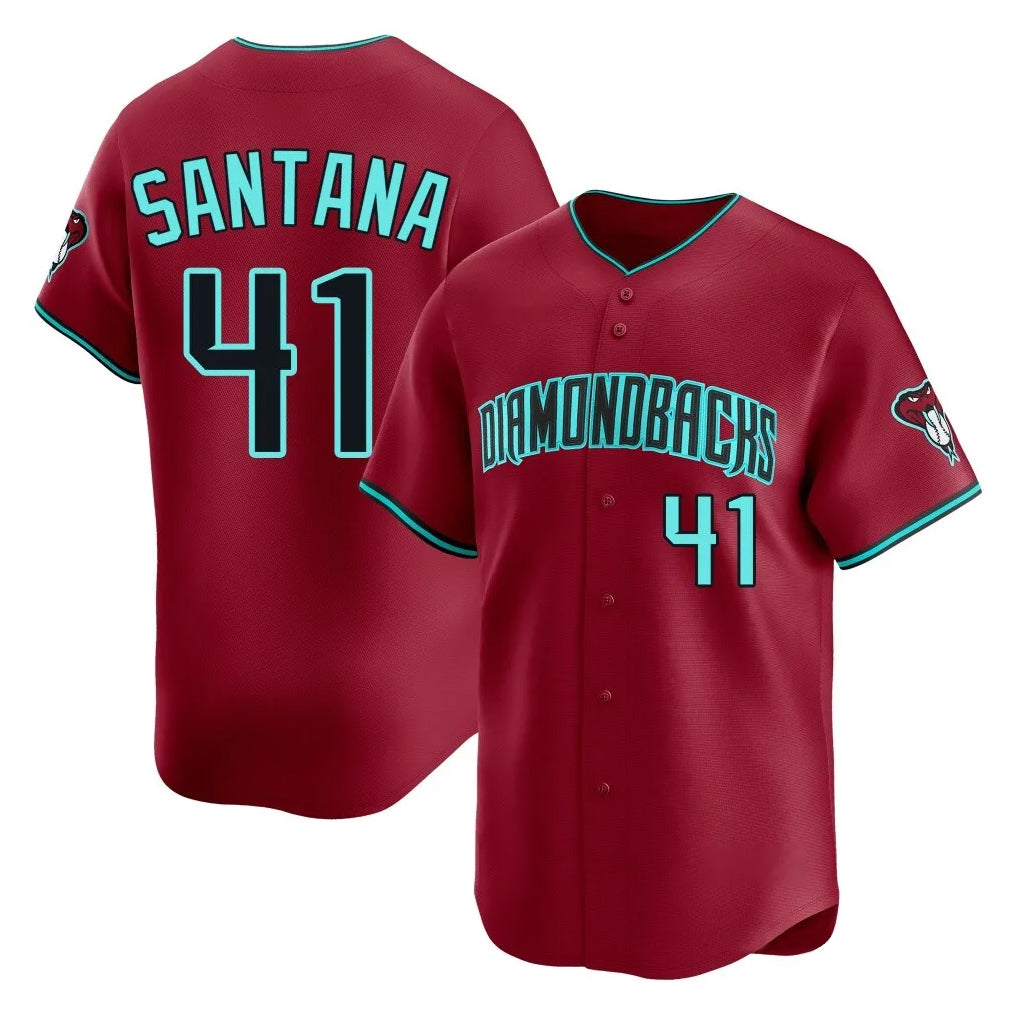 Arizona Diamondbacks #41 Carlos Santana Player Red Jereymy Limited Home Game Stitched Jerseys