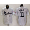 New York Yankees #11 Anthony Volpe White Jereymy Pinstripe Fashion Cool Base Jerseys