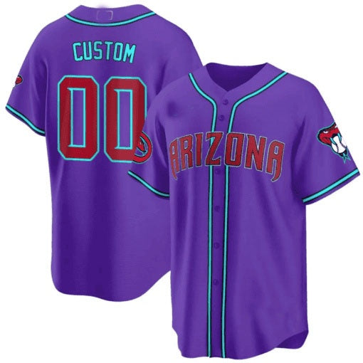 Custom Arizona Diamondbacks 2024 Cool Base Jersey V2 ¨C Purple Jereymy