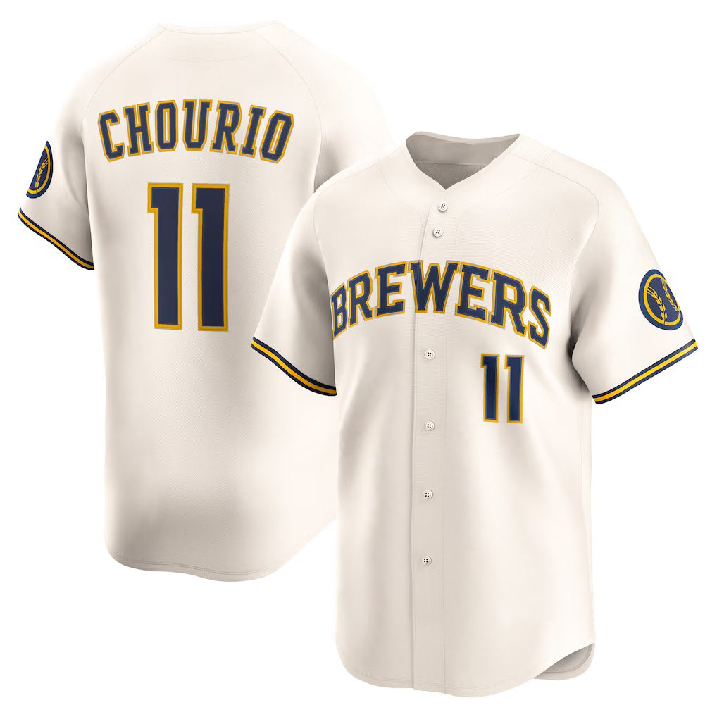 Milwaukee Brewers #11 Jackson Chourio Cream Jereymy Home Limited Jersey