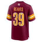 W.Commanders #39 Jeremy Reaves Burgundy Jereymy Game Jersey 2