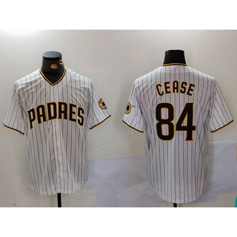 San Diego Padres #84 Dylan Cease White Jereymy Team Logo Stitched Cool Base Jersey