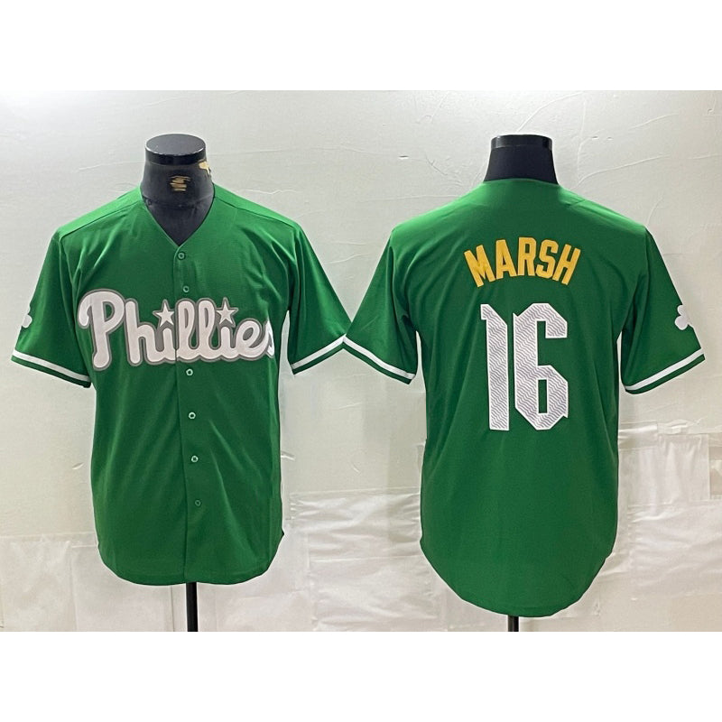 Philadelphia Phillies #16 Brandon Marsh Green Jereymy 2024 City Connect Stitched Jersey