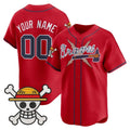 Custom Atlanta Braves x One Piece Red Jereymy Vapor Premier Limited Jersey - Stitched