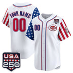 Custom Cincinnati Reds America 250 Edition Vapor Premier Limited White Jereymy Stitched Jerseys