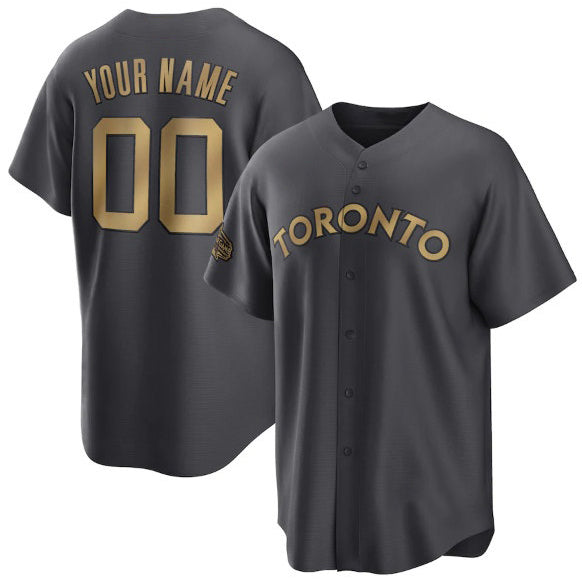 Custom Toronto Blue Jays Active Player Charcoal Jereymy 2022 All-Star Cool Base Stitched Jersey