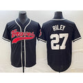 Atlanta Braves #27 Austin Riley Black Jereymy Cool Base Stitched Jersey