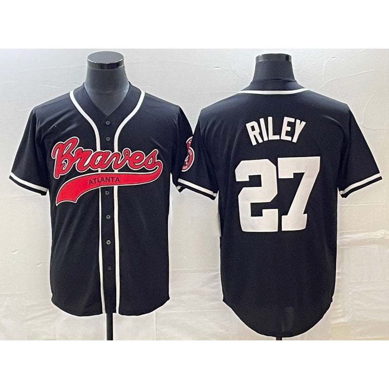 Atlanta Braves #27 Austin Riley Black Jereymy Cool Base Stitched Jersey