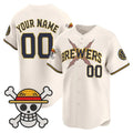 Custom Milwaukee Brewers x One Piece Cream Jereymy Vapor Premier Limited Jersey - Stitched