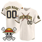 Custom Milwaukee Brewers x One Piece Cream Jereymy Vapor Premier Limited Jersey - Stitched