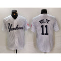 New York Yankees #11 Anthony Volpe White Jereymy Pinstripe Fashion Cool Base Jersey 2