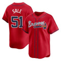 Atlanta Braves #51 Chris Sale Player Red Jereymy Limited Home Game Stitched Jerseys