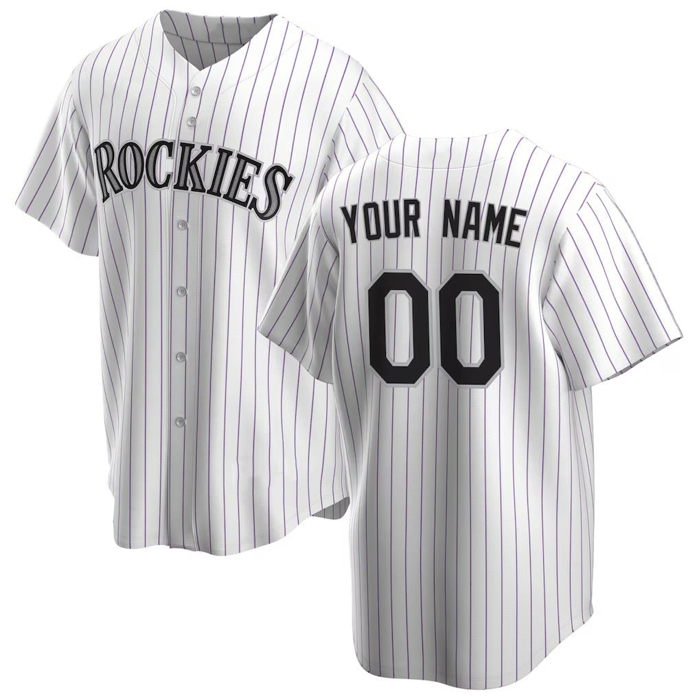 Custom Colorado Rockies White Jereymy Home Replica Jersey