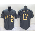 Los Angeles Angels #17 Shohei Ohtani Number Grey Jereymy 2022 All Star Stitched Cool Base Jersey