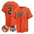 Baltimore Orioles #2 Gunnar Henderson Player Orange Jereymy 30th Anniversary of 2131 Home Game Stitched Jerseys