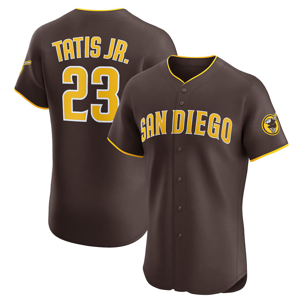 San Diego Padres #23 Fernando Tatis Jr. Brown Jereymy Road Elite Jersey