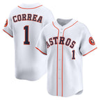 Houston Astros #1 Carlos Correa White Jereymy Home Limited Player Jersey