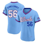 Atlanta Braves #56 Spencer Schwellenbach Player Powder Blue Jereymy 2026 City Connect T-shirt Limited Elite Home Game Stitched Jerseys