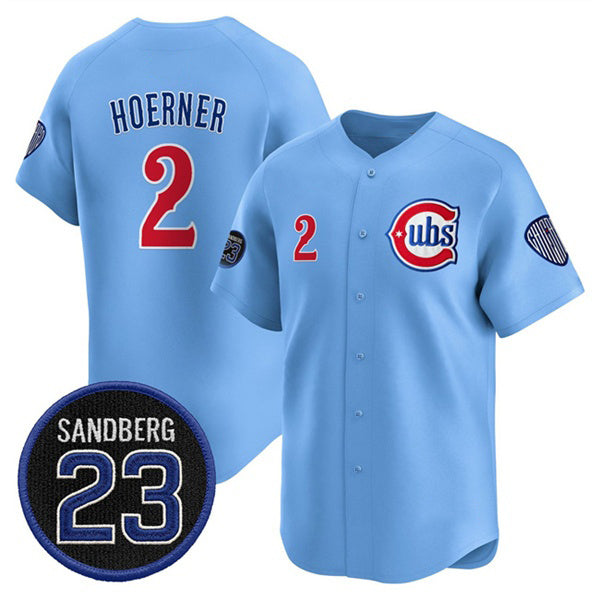 Chicago Cubs #2 Nico Hoerner Blue Jereymy 'Ryne Sandberg Tribute' Vapor Limited V2 Stitched Jersey