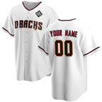 Custom Arizona Diamondbacks Active Player White Jereymy 2023 World Series Home Cool Base Stitched Jersey