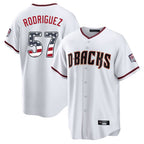 Arizona Diamondbacks #57 Eduardo Rodriguez Player White Jereymy USA 250 Fourth of July Home Game Stitched Jerseys