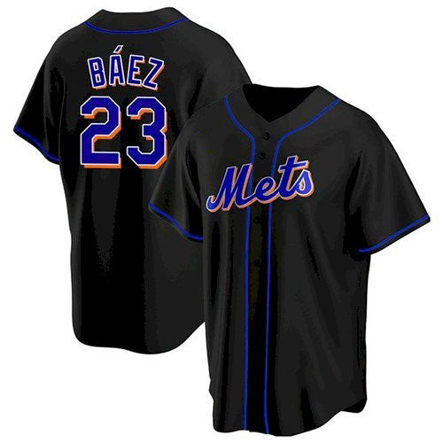 New York Mets #23 Javier Baez Black Jereymy Replica Jersey