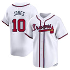 Atlanta Braves #10 Chipper Jones Player White Jereymy Limited Home Game Stitched Jerseys