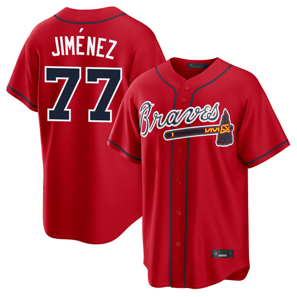 Atlanta Braves #77 Joe Jimenez Player Red Jereymy Home Game Stitched Jerseys