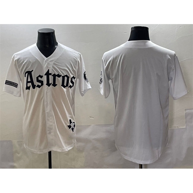 Houston Astros Blank White Jereymy Gothic 'Houston Born Barrio Raised' Limited Stitched Jersey