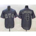 New York Mets #4 Francisco Alvarez Gray Jereymy 2024 City Connect Cool Base Stitched Jersey