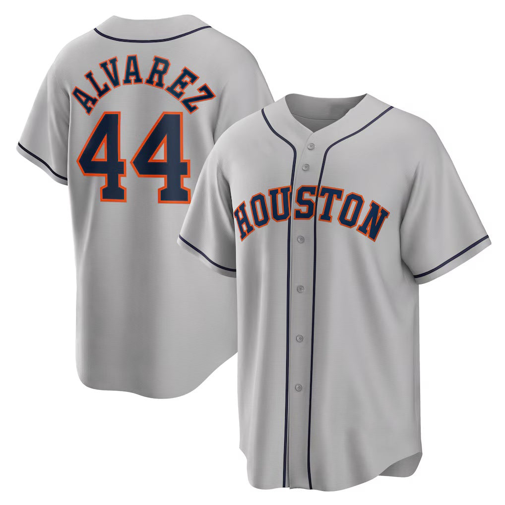 Houston Astros #44 Yordan ¨¢lvarez Gray Jereymy Road Replica Player Jersey