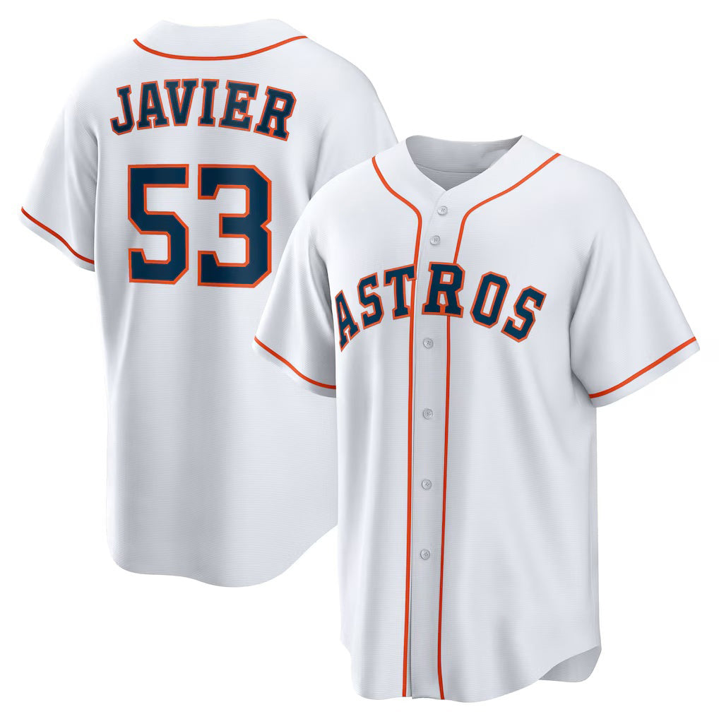 Houston Astros #53 Cristian Javier White Jereymy Home Replica Jersey